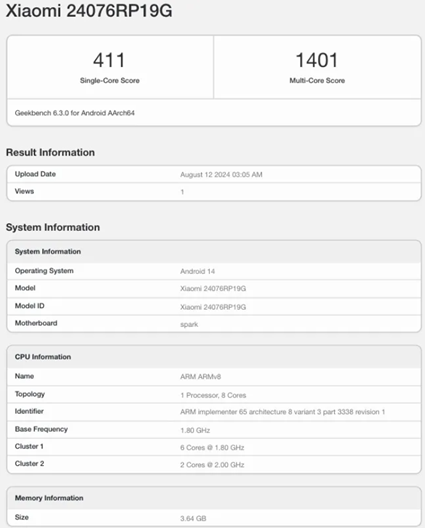 Redmi Pad SE 8.7 4G Spotted on the Geekbench Database